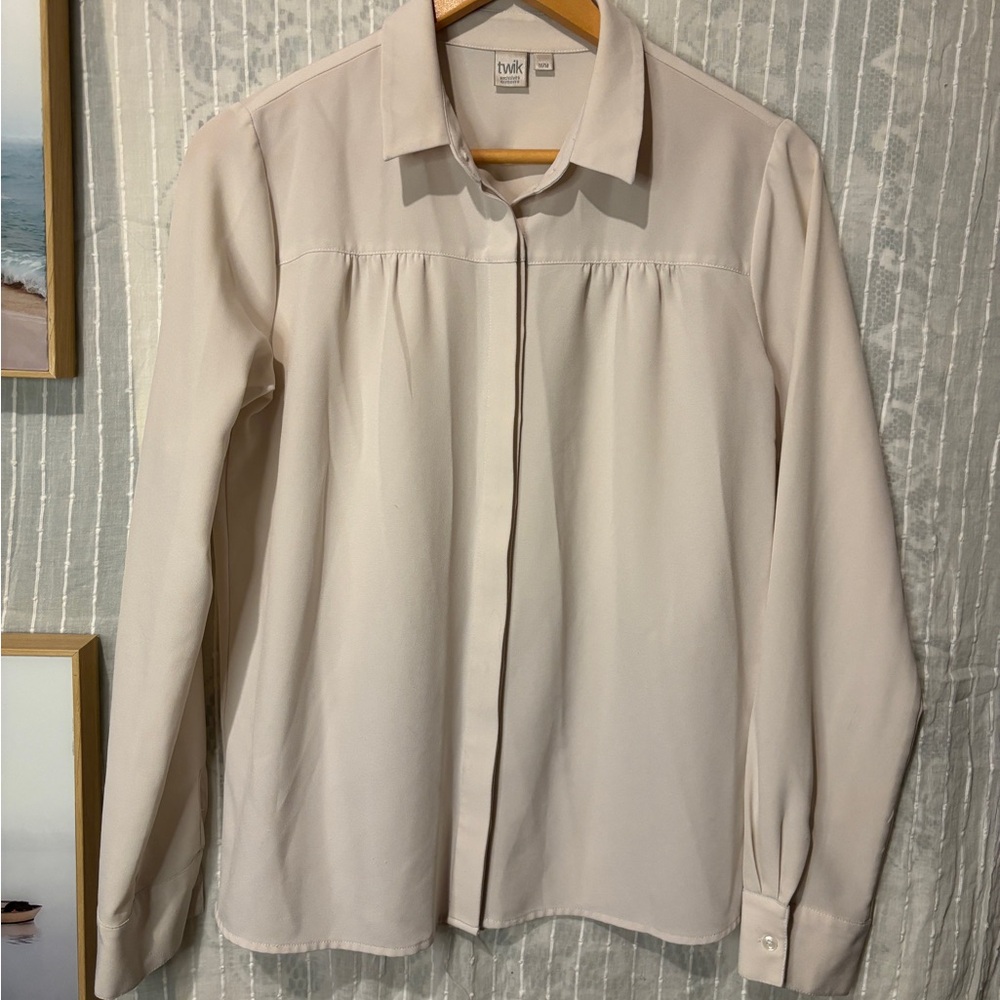 💋3 for $25 Twik long sleeve blouse shirt in cream